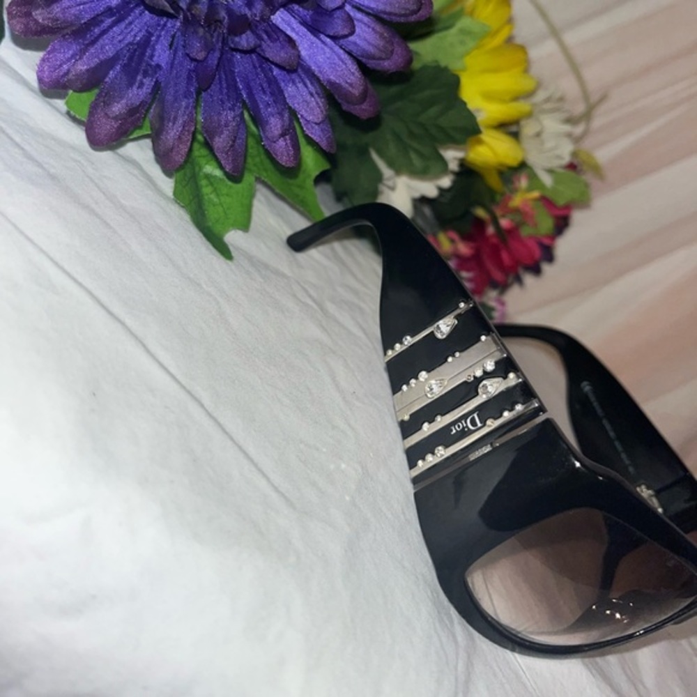 ☀️Christian Dior Sunglasses Black Deluxe Rain Drop Gems☀️ - Picture 8 of 13